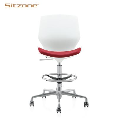 China High Quality Modern PU Adjustable Cheap Protective Aluminum Low Bar Stools High for sale