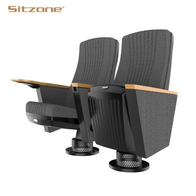 China Modern Cheap Wood Armrest Theater Seating Cinema Chair Movie Stage Folding Amphitheater Chair for sale