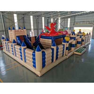 China Large Custom Lead Free Outdoor Inflatable Adventure Dinosaur Theme Park For Sale for sale