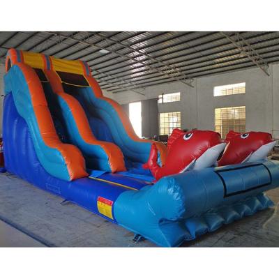 China Factory outdoor dry and wet inflatable water slide lead free with swimming pool for sale for sale