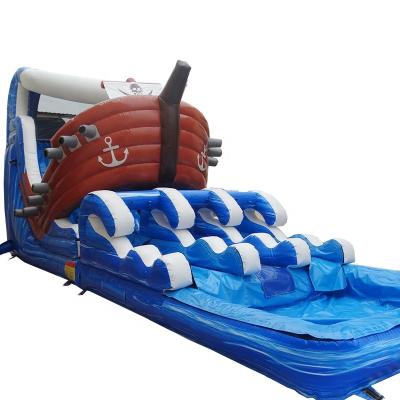 China Outdoor Lead Free Inflatable Pirate Ship Inflatable Water Slide With Inflatable Pool Slide for sale