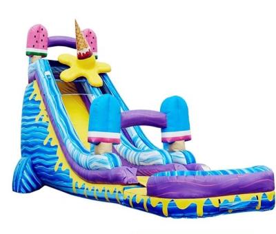 China Lead Free Commercial Inflatable Water Slides Inflatable Ice Cream Pool Cheap Water Slides for sale