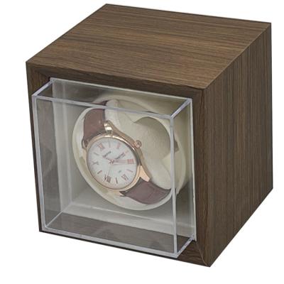 China Simple 1+0 Table Watch Winder Automatic Mechanical Table Rotator Battery Mountable Storage Box Rotator for sale