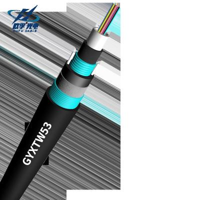 China Aerial GYXTW53 Fiber Optic Cable Central Loose tube Light-armored CCTV cable Outdoor Fiber Optical Cable China Factory OUFU for sale