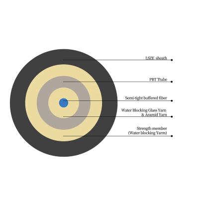 China 5.0mm 1 core G657A2 LSZH aramid yarn glass yarn as strength member drop fiber optic cable 5.0mm drop cable for sale