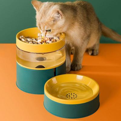 China Viable Contrast Color Dog Bowl Cat Bowl Increased Dog Bowl Automatic Driver Pet Neck Protector Drinking Station for sale