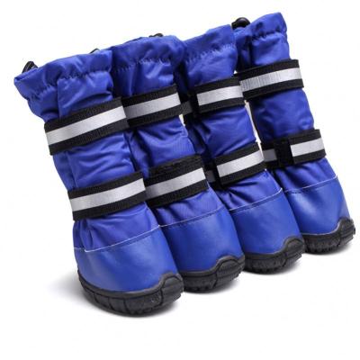 China Sustainable Leather Waterproof Microfiber Dog Shoes Boots Pet Snow Boots for sale