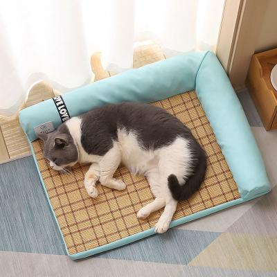 China 2021 Viable Hot Selling Pet Dog Bed Cute Multicolor Soft Summer PP Cotton Fresh Bed for sale