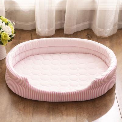 China Travel For Dog Cats Pet Cooling Bed Cushion Pink Blue Cool Summer Sleep Sofa Bed for sale