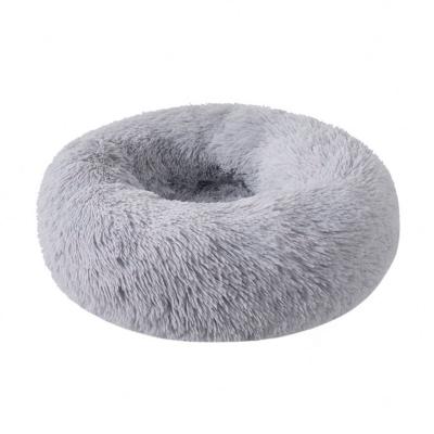 China Viable Wholesale Soft Luxury Round Designer Plush Dog Cat Pet Beds for sale