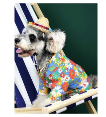 China Viable Summer Shirt Slim Floral Dog Clothes Corgi Teddy Schnauzer Pomeranian Clothing for sale