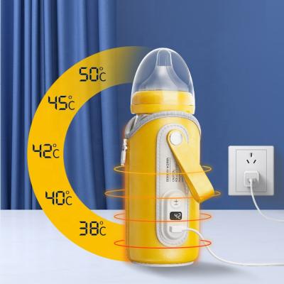 China Milk Bottle Warmer Cover 2022 New Design Milk Thermal Insulation USB Baby Bottle Warmer Yellow Blue Yellow Digital for sale