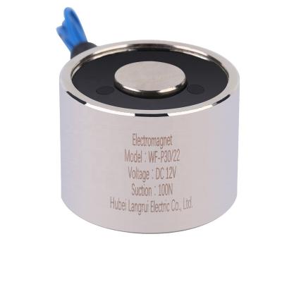 China WF-P30/22 Hotels Suction 10KG 100N Square Solenoid 24v Solenoid Electromagnet Square Electromagnet for sale