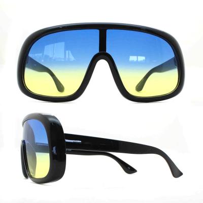 China Fashion Retro Rimless One Piece Oversized Sunglasses Unisex Vintage Inspired Sunglasses for sale