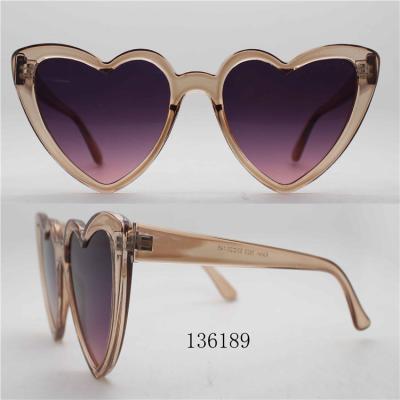 China Fashion Sunglasses Love Frame Sun Visor Heart Shape Transparent Sunglasses for sale