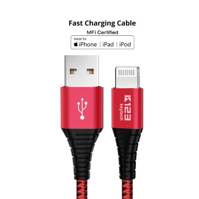 China MFi USB Mobile Phone Data CABLE Certified Braided Fast Charger Power Cable 5V 2.4A For Apple for sale