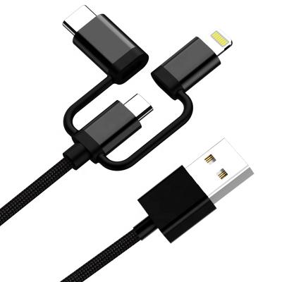 China 1m 3 in 1 usb charging cable for Android 1m 2.4A MFi certified data line for sale