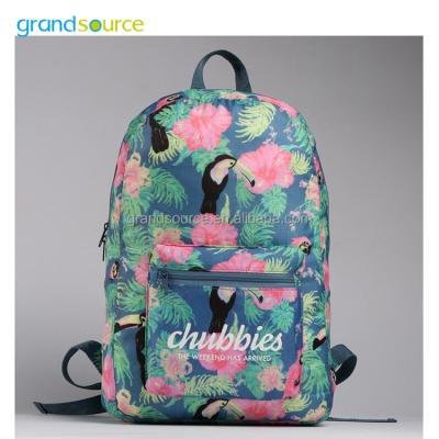 China OEM Waterproof Nylon Jacquard Lovely Flower Floral Teen Backpack for sale