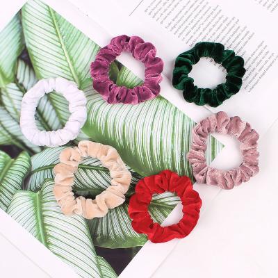 China Wholesale European and American style hair scrunchies velvet hair scrunchies children scrunchies for sale