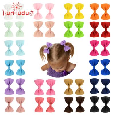 China Simple Concise Women's Hair Band Pure Color Children Hair Bow With Clip for sale