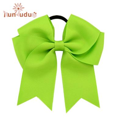 China Simple Concise Women's Hair Band Ribbed Satin Ribbon Fishtail 4.5 Inch Bow Hair Rings Children's Headwear Wholesale for sale