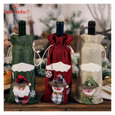 China Festival Decorations Christmas Home Decoration Christmas Wine Bottle Cover for sale