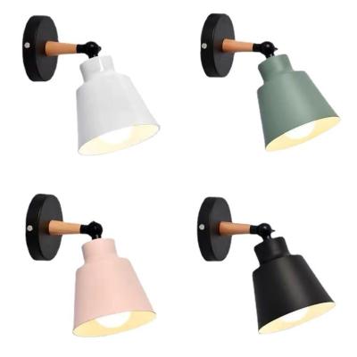 China Modern Macaron Decor Modern Indoor Iron Bedside Hotel Aisle Aisle Corridor Bedroom Living Room Bedroom Wall Light Nordic Wall Light for sale