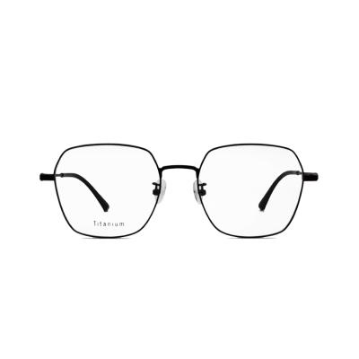 China Retro Full Glass Polygon Alloy Metal Optical Frames Custom Unisex Optical Frames Lightweight Eyewear Frame for sale