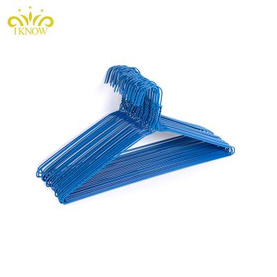 China Wholesale Customized Modern For Suit I KNOW White Blue Laundry Wire Metal Hangers In Male for sale