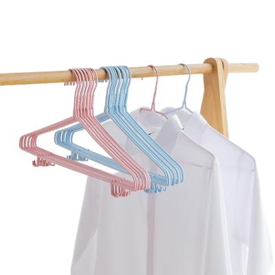 China Modern Multicolors For Shirts Dress Me KNOW 2 Hooks T Shirt Powder Coated Metal Hanger for sale