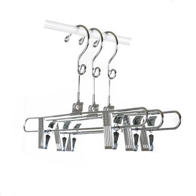 China Modern high quality durable I KNOW Chrome plated hanger with clips for shorts pants for sale