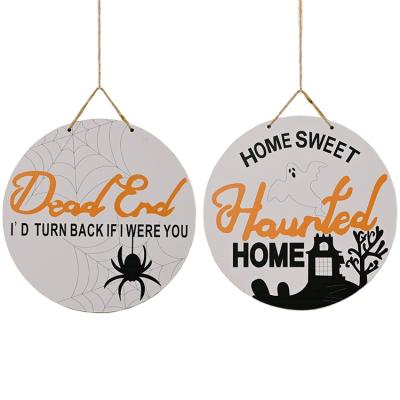 China 2021 Atmosphere Decoration New Product Ghost Festival Party Decoration Wooden Door Pattern Hanging Customizable Wooden Door Plate for sale