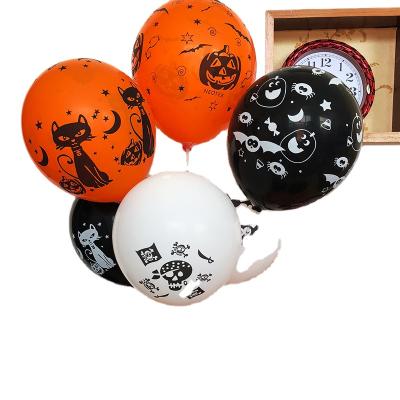 China 2021 Emulsion Halloween Decoration Ghost Festival Party Balloon Toy Thickened Halloween Latex Balloon for sale