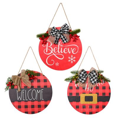 China Christmas New Christmas Wall Hanging Decoration Christmas Door Plate Arch Door Red Red Door Plate Wall Hanging Decoration for sale