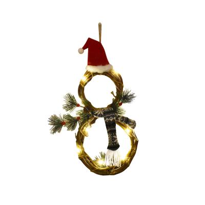 China 2021 New American Christmas LED Decorations Hanging Garland Christmas Cane Ring for sale