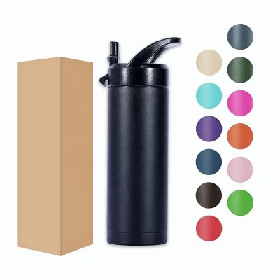 China Sustainable Powder Coated Water Bottle Double Wall Insulated Stainless Steel Water Flasks for sale