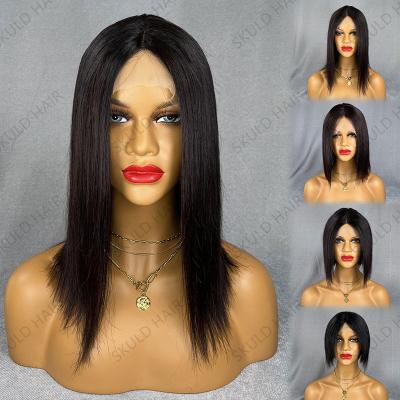 China Silky Straight Wave Skuld Short Bob Wigs Brazilian Human Hair Wigs T Lace Up Hair Wigs Wholesale for sale