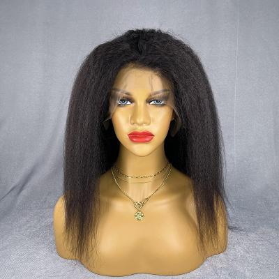 China Yaki Skuld 4x4 13x4 360 Full Lace Front Wigs Brazilian Human Hair Kinky Straight Afro Yaki Wigs For Black Women for sale