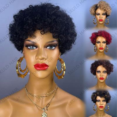 China Fashion Hair Skuld Short Hair Wigs Cheap Pixie Cut Human Hair Wigs For Black Women Drop Shipping Wholesale for sale