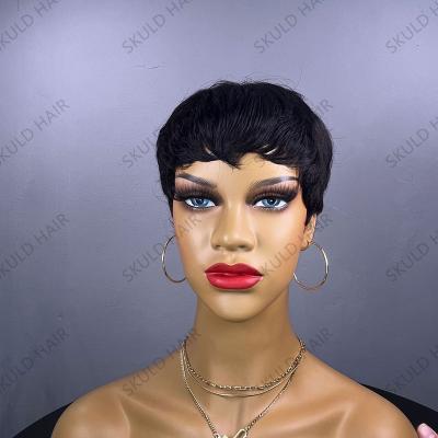 China Fashion Hair Skuld Short Hair Pixie Cut Human Hair Wigs For Black Women Drop Shipping Wholesale for sale