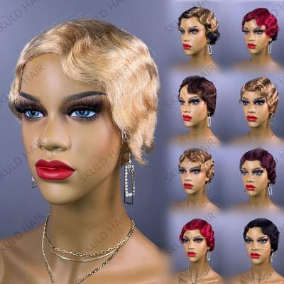 China Fashion Hair Skuld Short Hair Wigs Pixie Human Hair Wigs Cheap Herben Wig For Black Women Drop Shipping Wholesale for sale