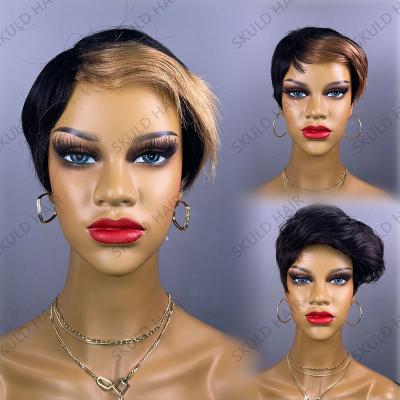 China Fashion Hair Skuld Short Hair Wigs Cheap Pixie Cut Human Hair Wigs For Black Women Drop Shipping Wholesale for sale