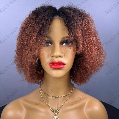 China Silky Straight Wave Skuld Lace Front Wigs Ombre Color Kinky Curly Lace Front Wigs Human Hair Afro Bob Wigs Short For Black Women Wholesale for sale