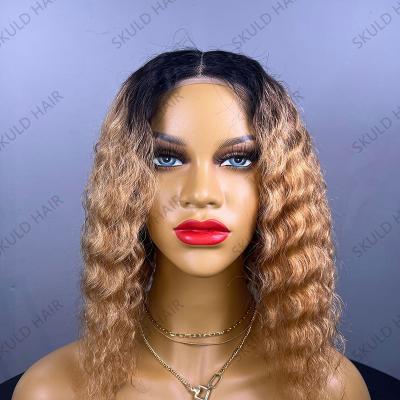 China Silky Straight Wave Skuld Lace Front Wigs Hair Lace Band Piano Color P4-27 Bob Wigs Deep Wave Short Wig For Color Women Wholesale for sale