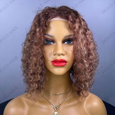 China Deep Wave Skuld Lace Front Wigs Piano P4-27 Short Frontal Bob Wigs Deep Wave Wigs For Black Women drop shipping wholesale for sale