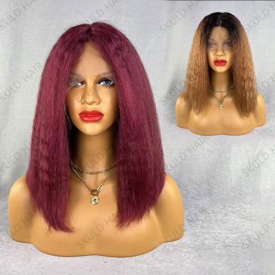 China Brazilian Hair Bob Wig Drop Shipping Wholesale Bob Wigs Kinky Straight Skuld Silky Straight Short Wave Wigs for sale