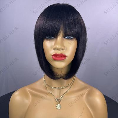 China Short Curly Bob Wigs 250% Density Skuld Curl Brazilian Hair Wigs With Bangs For Black Women Drop Shipping Wholesale for sale