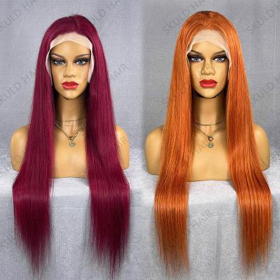 China Silky Straight Wave Skuld 13x4 Lace Frontal Wig Brazilian Human Hair Wig Drop Shipping Wholesale for sale