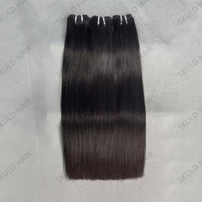 China Silky Straight Wave Skuld 3IN 1 Double Pulled Hair Raw Cuticle Aligned Hair Bundles 3 Bundles With Closure for sale