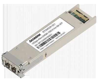 China Gigabit Ethernet Links 10G XFP 40KM 80KM DWDM Tx1528.77-1564.68nm / Rx1260-1620nm Single Mode LC SMF Fiber Optic Modules for sale